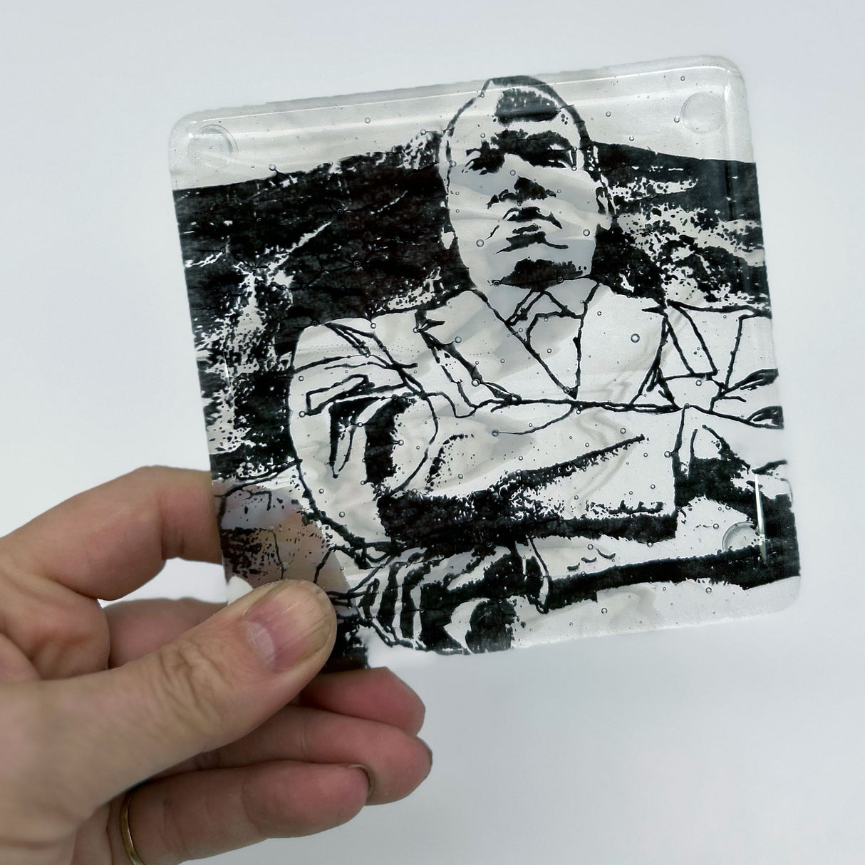 Dr. Martin Luther King Jr. Memorial  Fused Glass 4" Single Coaster