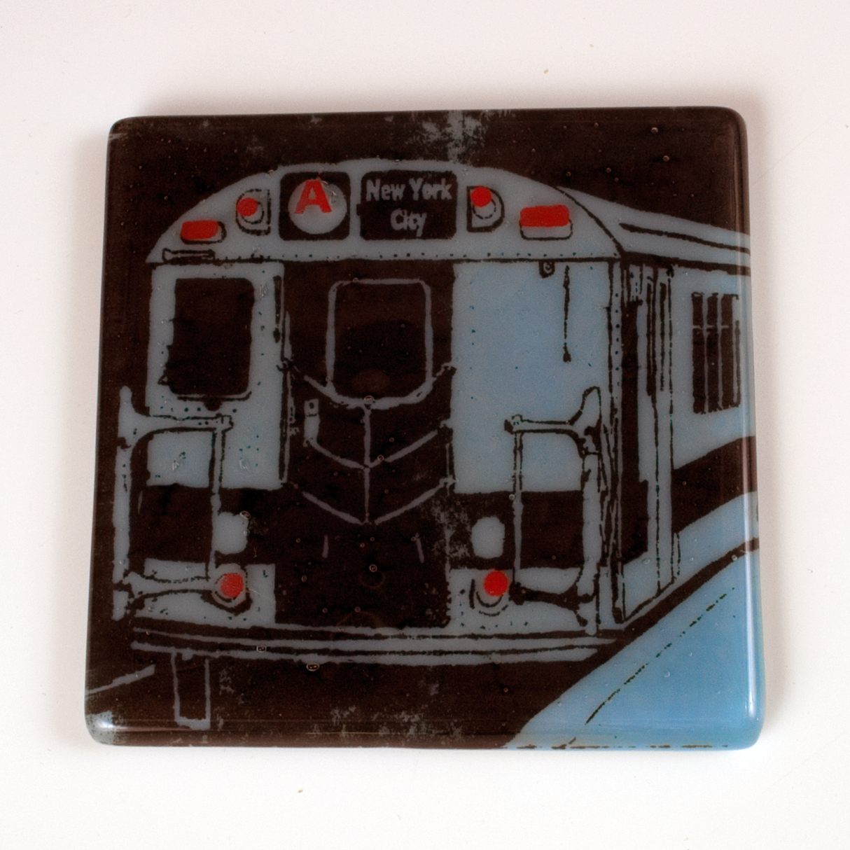 New York City Subway Fused Glass 4" Single Coaster