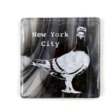 New York City Pigeon Fused Glass 4" Single Coaster