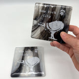 New York City Pigeon Fused Glass 4" Single Coaster