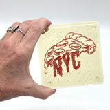 New York City Slice Fused Glass 4" Single Coaster