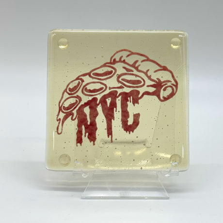 New York City Slice Fused Glass 4" Single Coaster