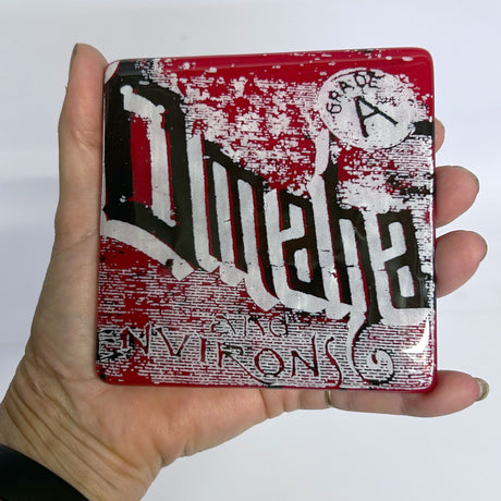 Omaha Brick Wall  Fused Glass 4" Single Coaster - made to order