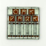 Oak Park Mission Style Fused Glass 4" Single Coaster