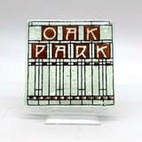Oak Park Mission Style Fused Glass 4" Single Coaster