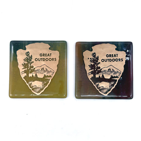 Great Outdoors National Parks Fused Glass 4" Single Coaster