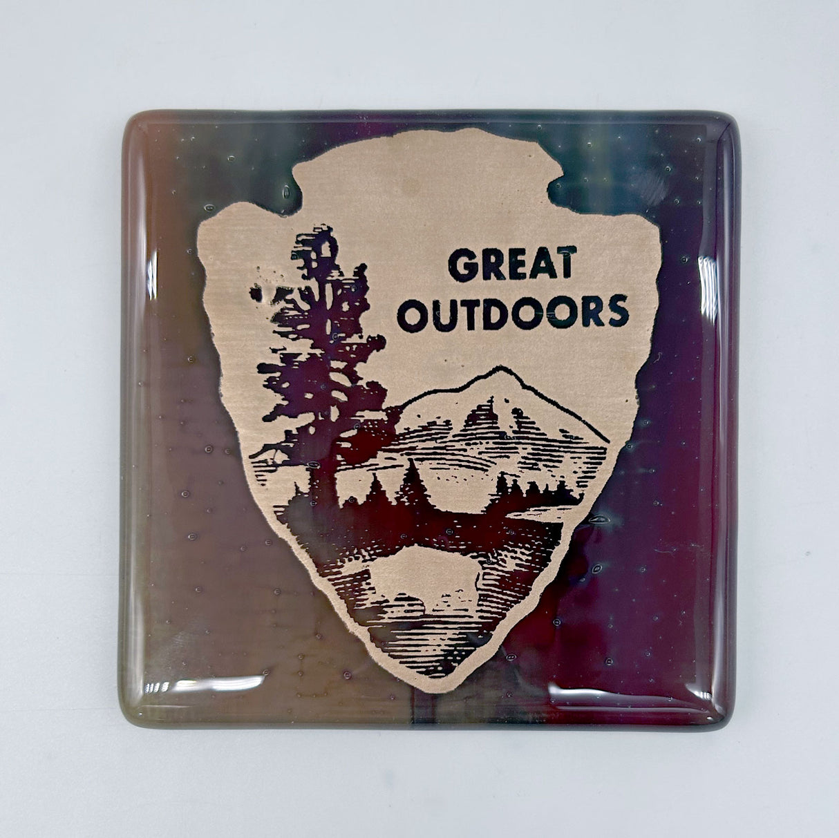 Great Outdoors National Parks Fused Glass 4" Single Coaster