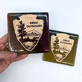 Great Outdoors National Parks Fused Glass 4" Single Coaster