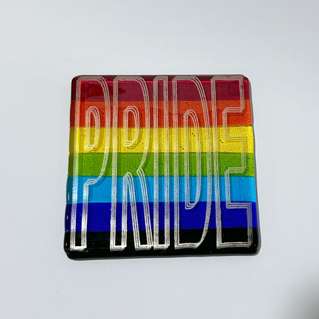 PRIDE Fused Glass Coaster - Rainbow or Transgender Pride Flag