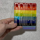 PRIDE Fused Glass Coaster - Rainbow or Transgender Pride Flag