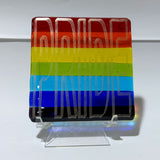 PRIDE Fused Glass Coaster - Rainbow or Transgender Pride Flag