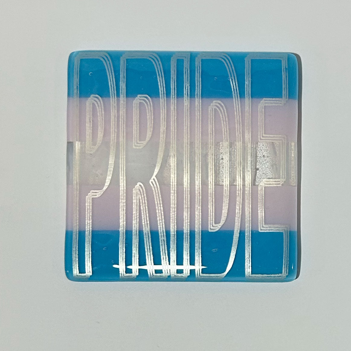PRIDE Fused Glass Coaster - Rainbow or Transgender Pride Flag