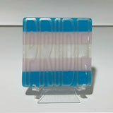 PRIDE Fused Glass Coaster - Rainbow or Transgender Pride Flag