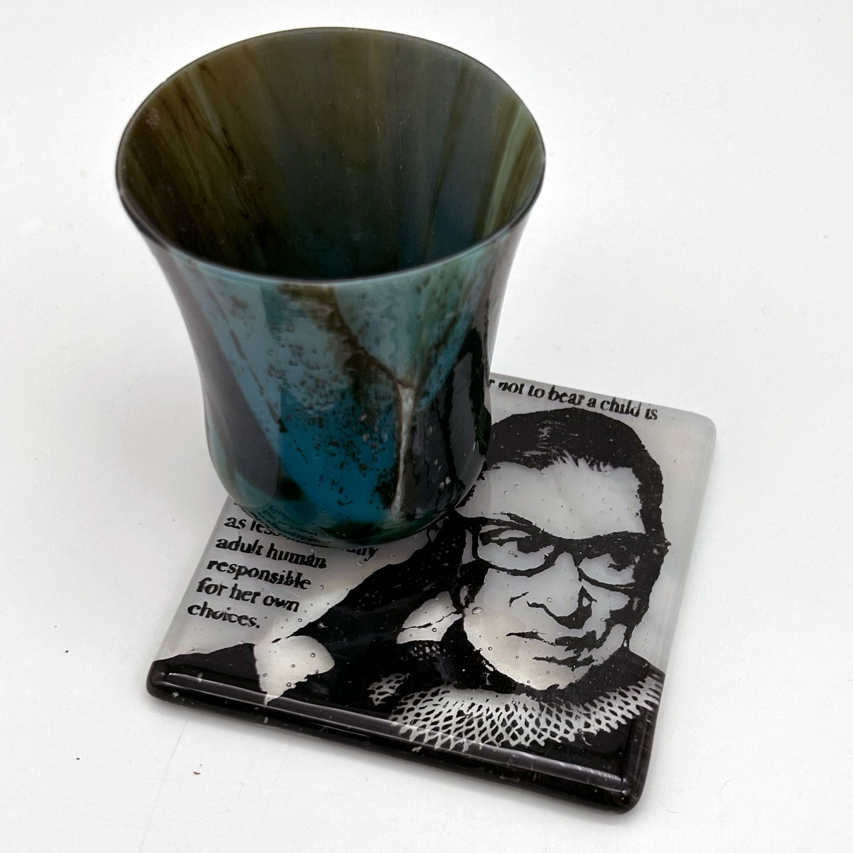 Ruth Bader Ginsburg RBG Women Quote Fused Glass 4" Single Coaster
