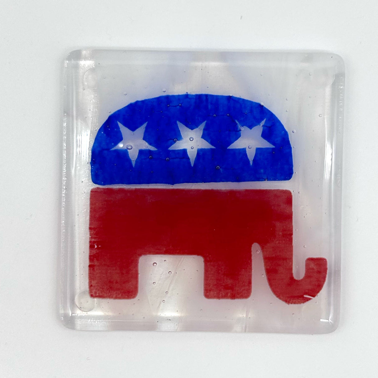 Republican Elephant Political Fused Glass 4" Single Coaster