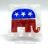 Republican Elephant Political Fused Glass 4" Single Coaster