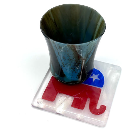 Republican Elephant Political Fused Glass 4" Single Coaster