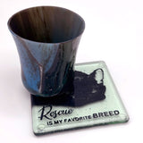 Rescue Is My Favorite Cat Breed Fused Glass 4" Single Coaster