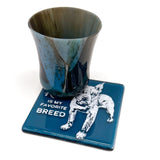 Rescue Is My Favorite Dog Breed Fused Glass 4" Single Coaster