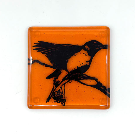 Birds | Robin Fused Glass 4" Single Coaster