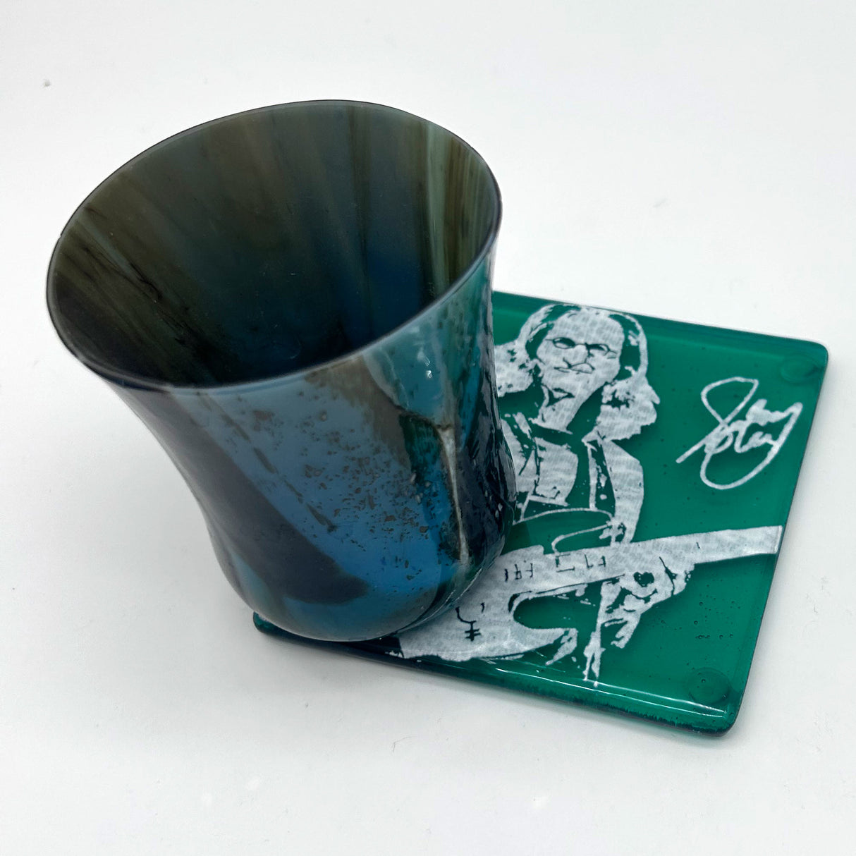 Geddy Lee Handmade 4" Fused Glass Single Coaster