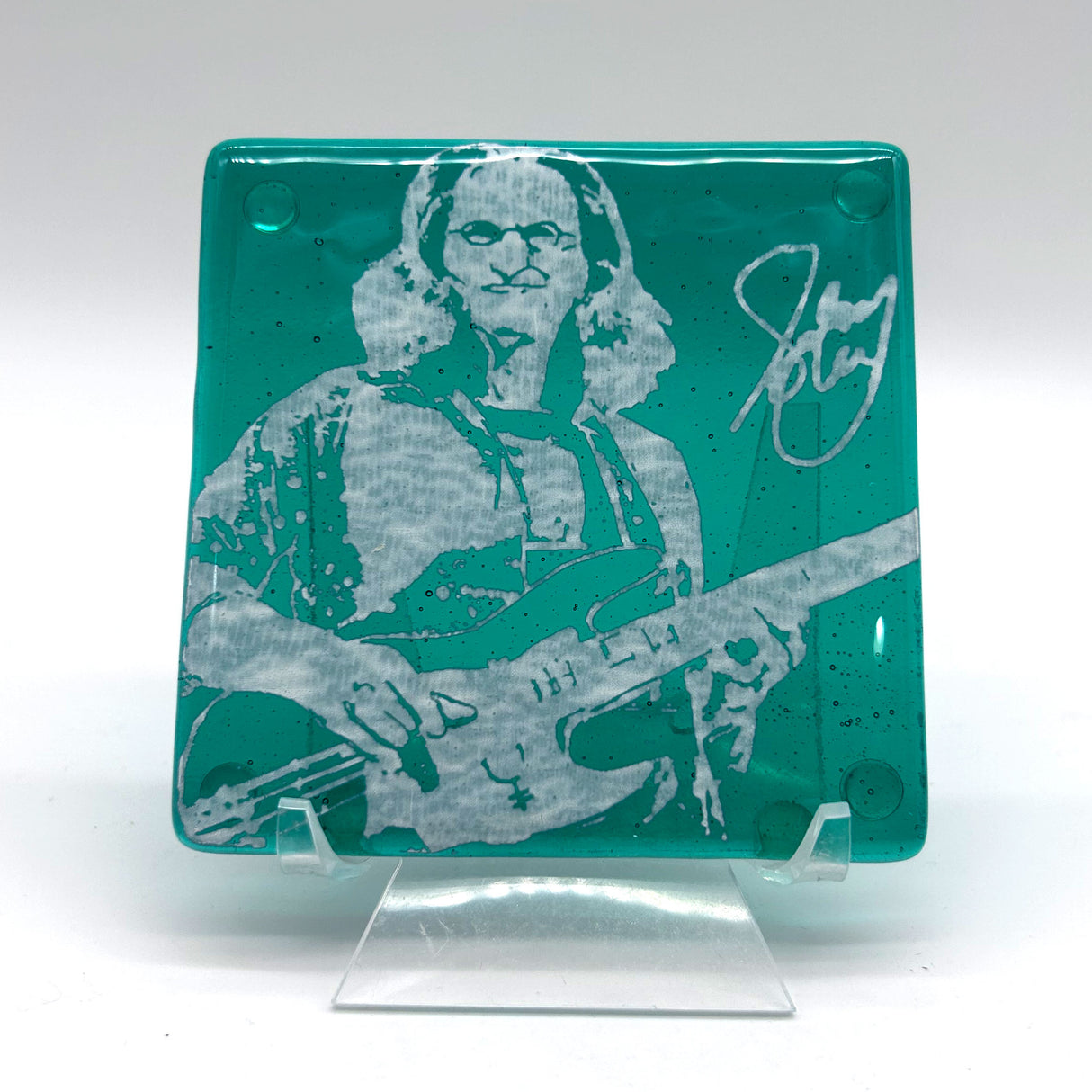 Geddy Lee Handmade 4" Fused Glass Single Coaster