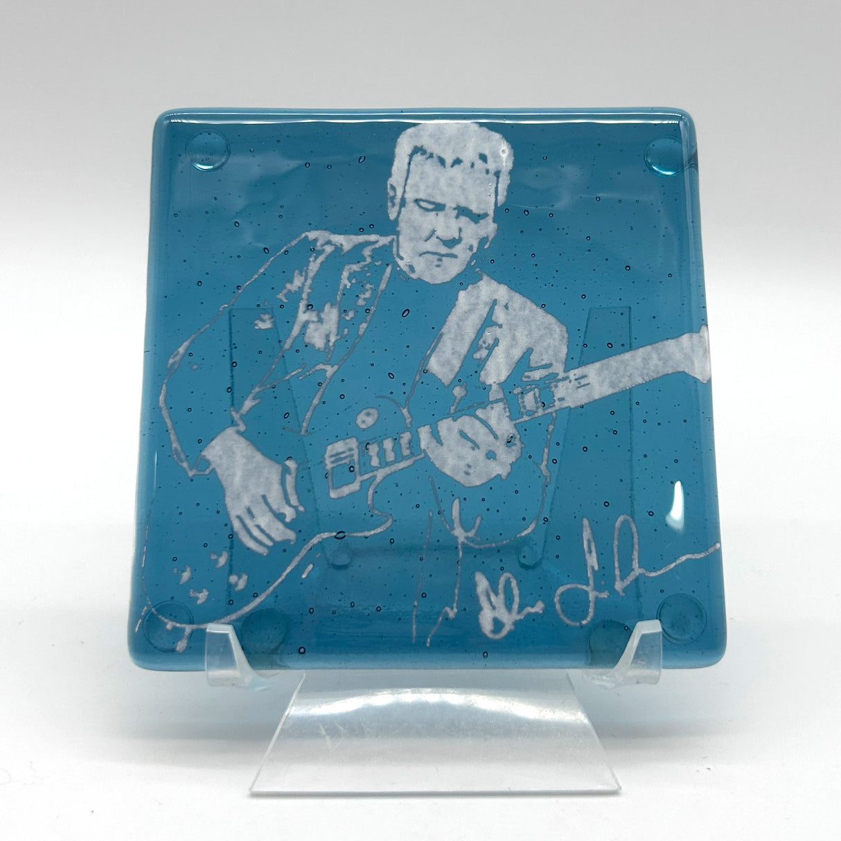 Alex Lifeson Handmade 4" Fused Glass Single Coaster