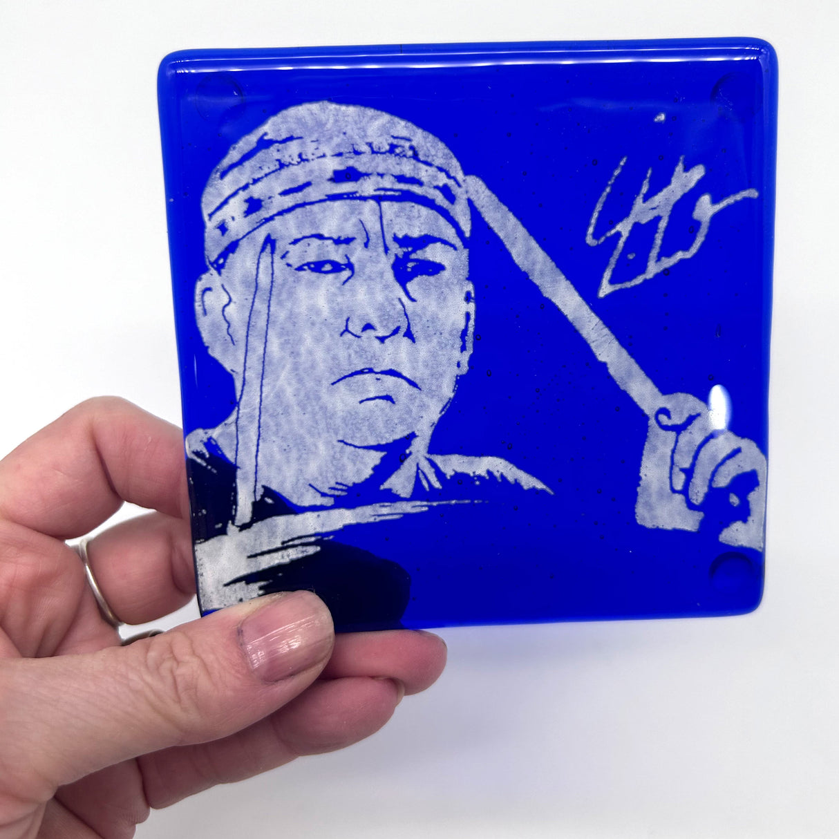 Neil Peart Handmade 4" Fused Glass Single Coaster