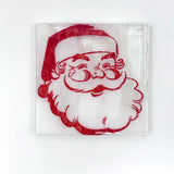 Vintage Santa Fused Glass 4" Single Coaster