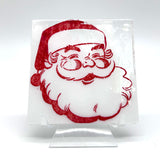 Vintage Santa Fused Glass 4" Single Coaster