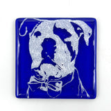 Bully Dog (Scout) Handmade 4" Handmade Fused Glass Coaster