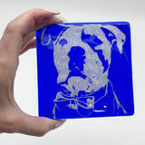 Bully Dog (Scout) Handmade 4" Handmade Fused Glass Coaster