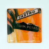 San Francisco Castro Street  Fused Glass 4" Single Coaster