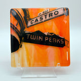 San Francisco Castro Street  Fused Glass 4" Single Coaster
