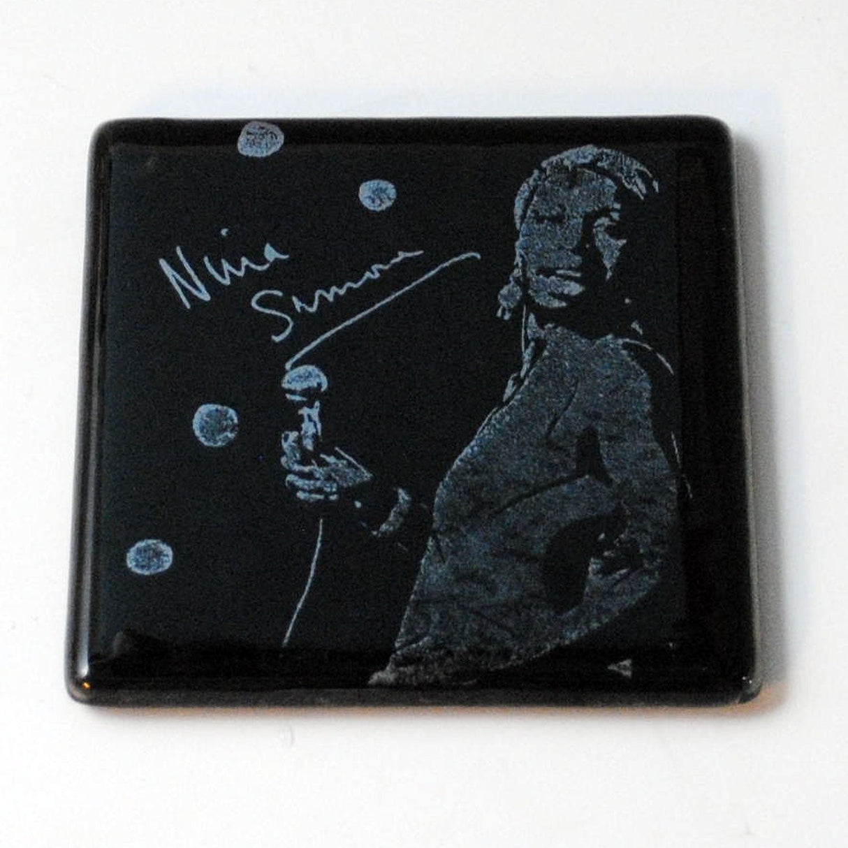 Nina Simone Fused Glass 4" Single Coaster