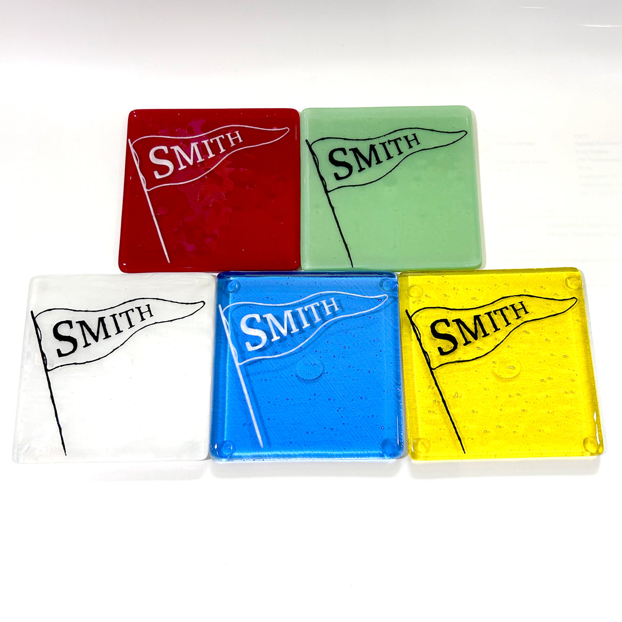 Custom Fused Glass 4" Coaster 4-pack (same design)