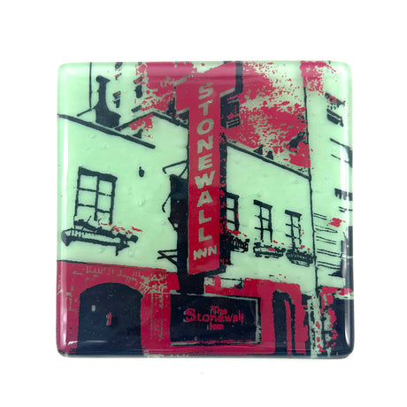 Stonewall Inn NYC Handmade 4" Fused Glass Coaster