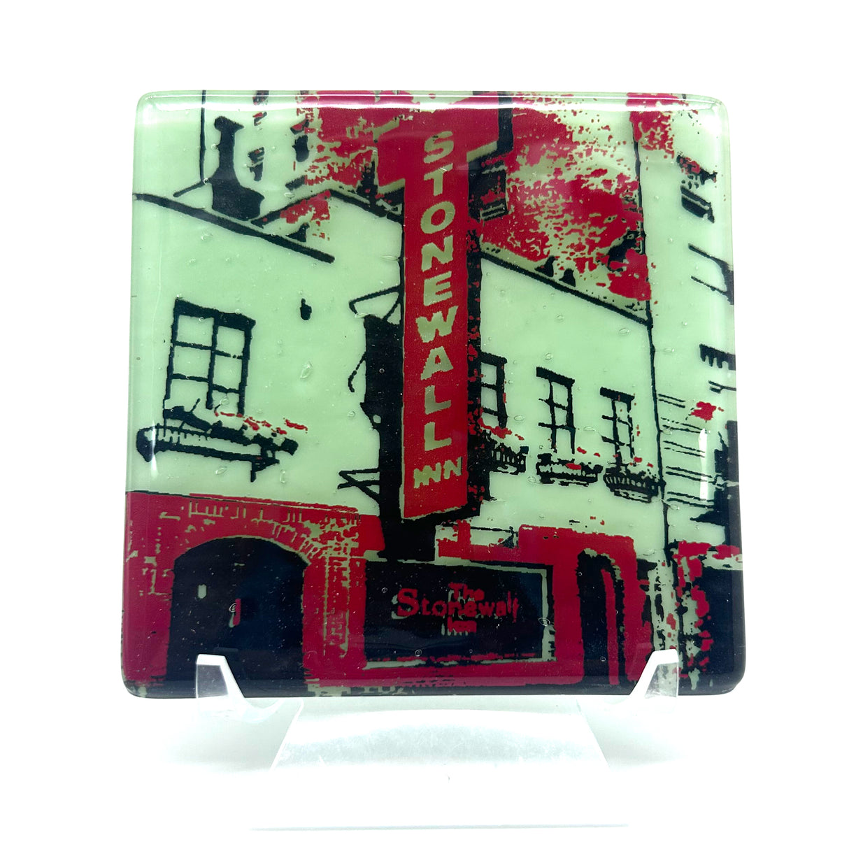 Stonewall Inn NYC Handmade 4" Fused Glass Coaster