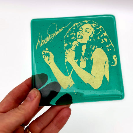 Donna Summer  Fused Glass 4" Single Coaster