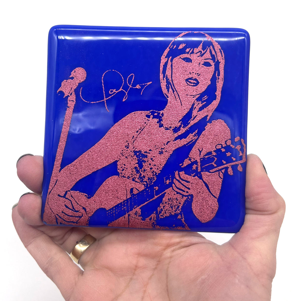 Taylor Swift Eras Handmade 4" Handmade Fused Glass Coaster