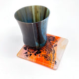 Tiger Tattoo Fused Glass 4" Single Coaster
