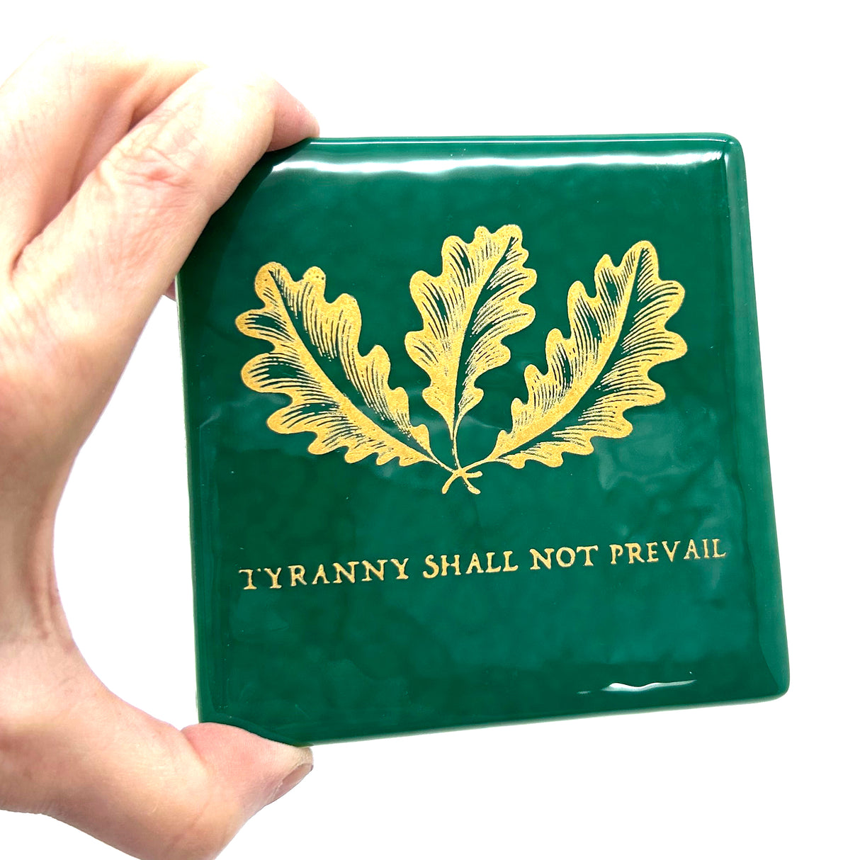 Tyranny Shall Not Prevail Flag Handmade 4" Handmade Fused Glass Coaster