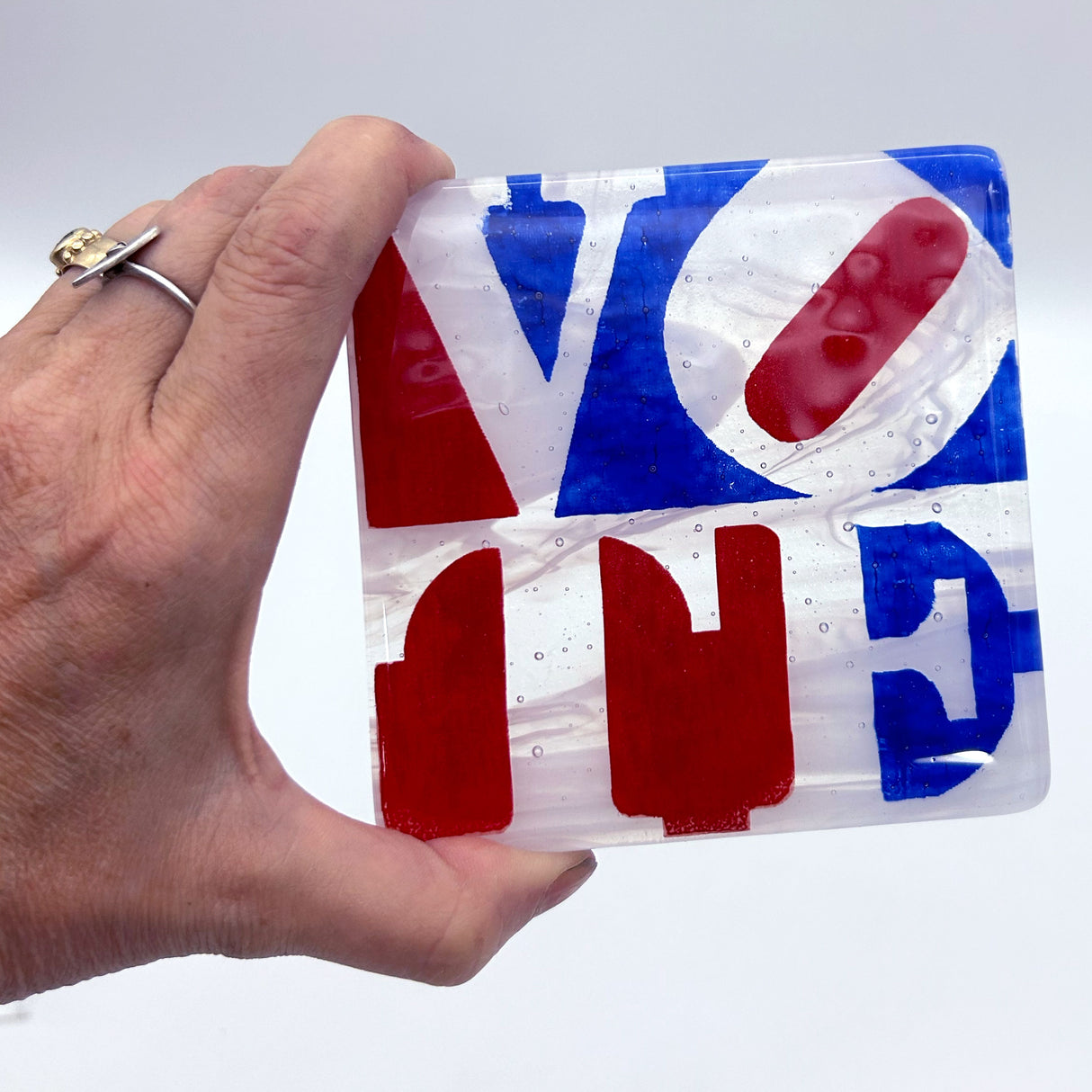 VOTE Fused Glass 4" Single Coaster