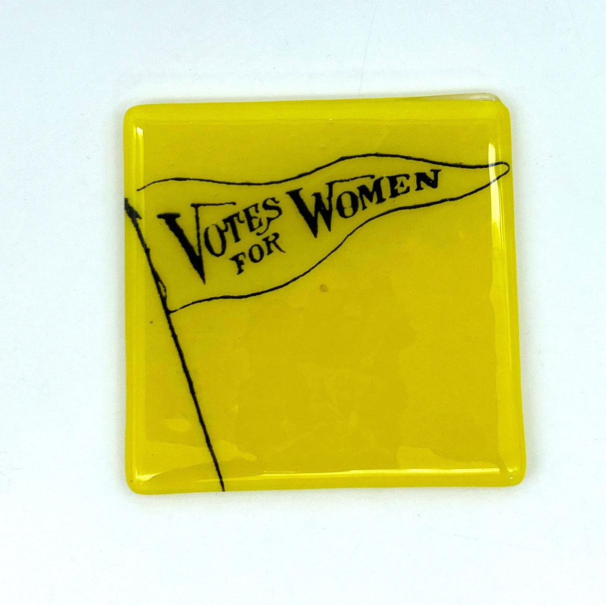 Votes for Women Feminist Fused Glass 4" Single Coaster