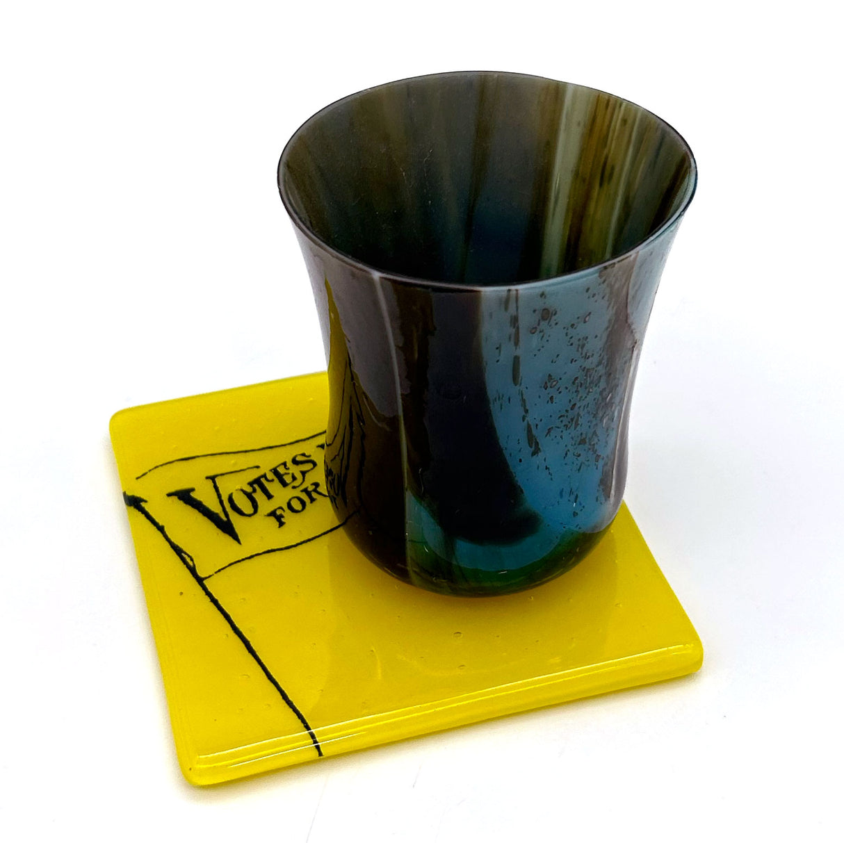 Votes for Women Feminist Fused Glass 4" Single Coaster