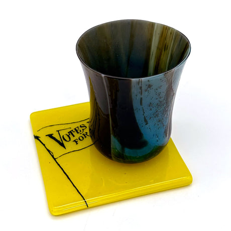 Votes for Women Feminist Fused Glass 4" Single Coaster