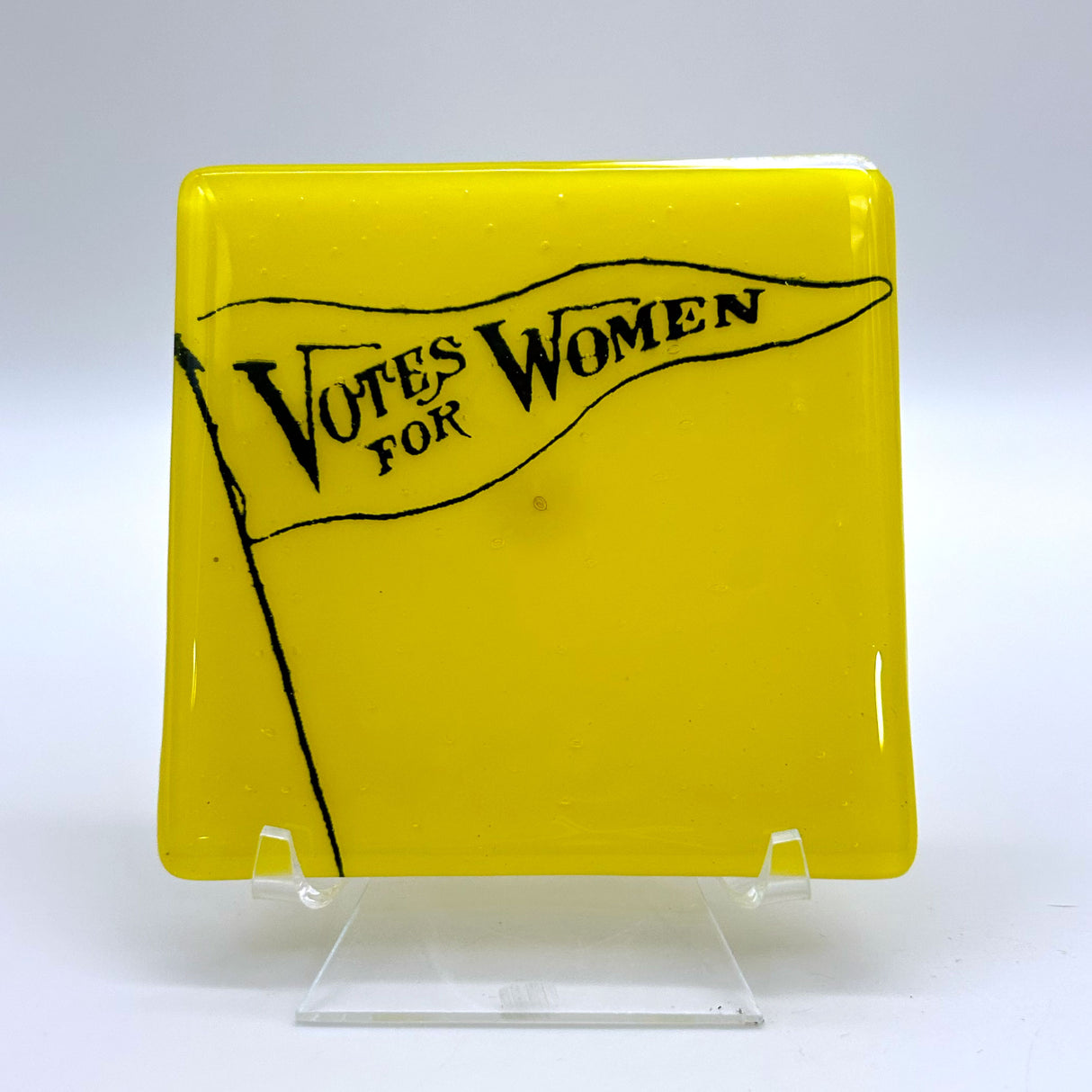 Votes for Women Feminist Fused Glass 4" Single Coaster