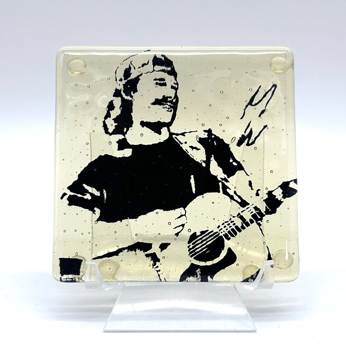 Morgan Wallen Handmade 4" Handmade Fused Glass Coaster