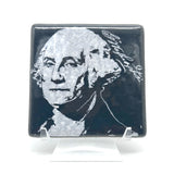 George Washington Handmade 4" Handmade Fused Glass Coaster