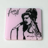 Amy Winehouse  Fused Glass 4" Single Coaster (discontinued color)